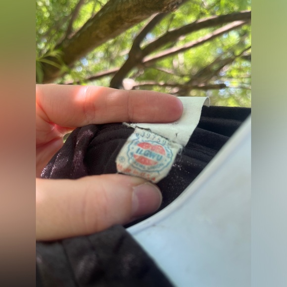 Velvet size S mid-length tie dress with buttons - Picture 9 of 10